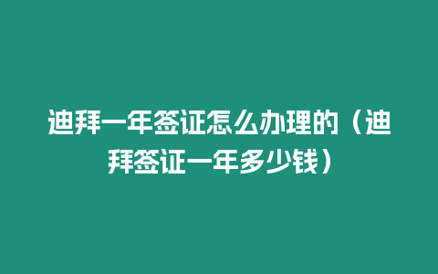 迪拜一年簽證怎么辦理的（迪拜簽證一年多少錢）