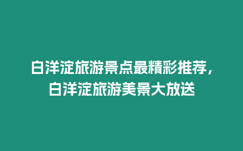 白洋淀旅游景點最精彩推薦，白洋淀旅游美景大放送