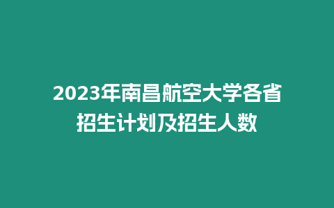 2023年南昌航空大學各省招生計劃及招生人數