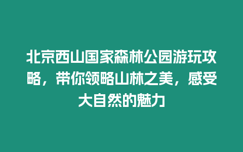 北京西山國家森林公園游玩攻略，帶你領略山林之美，感受大自然的魅力