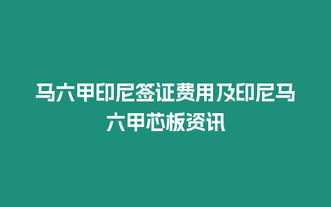 馬六甲印尼簽證費用及印尼馬六甲芯板資訊