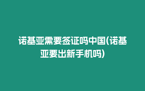 諾基亞需要簽證嗎中國(諾基亞要出新手機嗎)