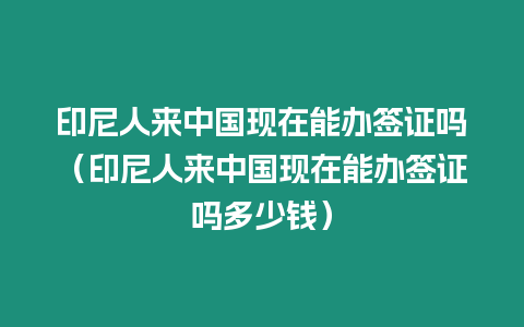 印尼人來中國(guó)現(xiàn)在能辦簽證嗎（印尼人來中國(guó)現(xiàn)在能辦簽證嗎多少錢）