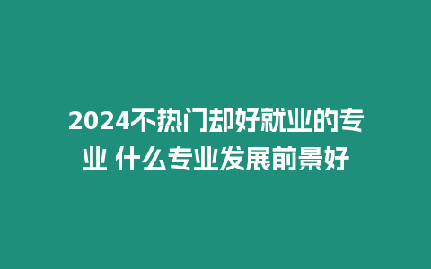 2024不熱門卻好就業(yè)的專業(yè) 什么專業(yè)發(fā)展前景好