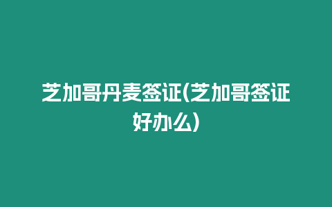 芝加哥丹麥簽證(芝加哥簽證好辦么)