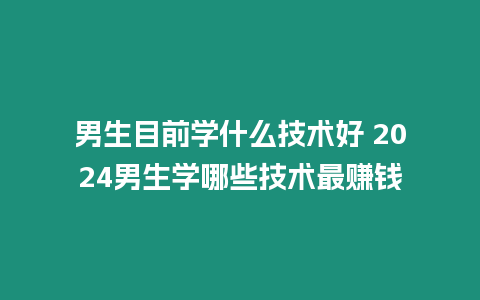 男生目前學什么技術好 2024男生學哪些技術最賺錢