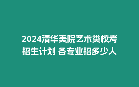 2024清華美院藝術類校考招生計劃 各專業招多少人