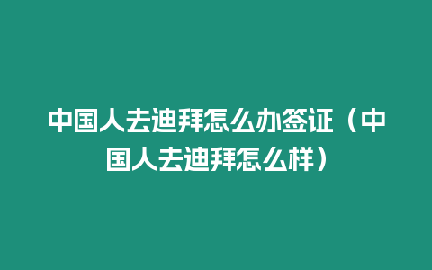 中國人去迪拜怎么辦簽證（中國人去迪拜怎么樣）