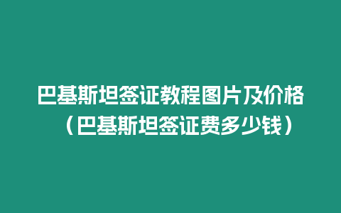 巴基斯坦簽證教程圖片及價格 （巴基斯坦簽證費多少錢）