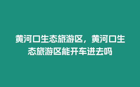 黃河口生態旅游區，黃河口生態旅游區能開車進去嗎