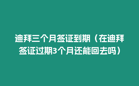 迪拜三個月簽證到期（在迪拜簽證過期3個月還能回去嗎）