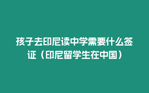 孩子去印尼讀中學需要什么簽證（印尼留學生在中國）