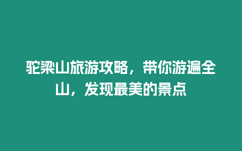 駝梁山旅游攻略，帶你游遍全山，發現最美的景點