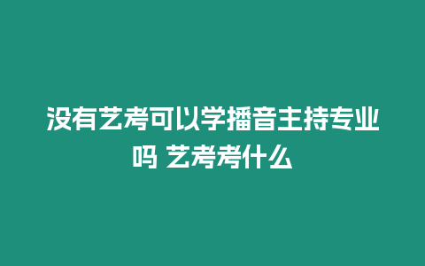 沒有藝考可以學播音主持專業嗎 藝考考什么