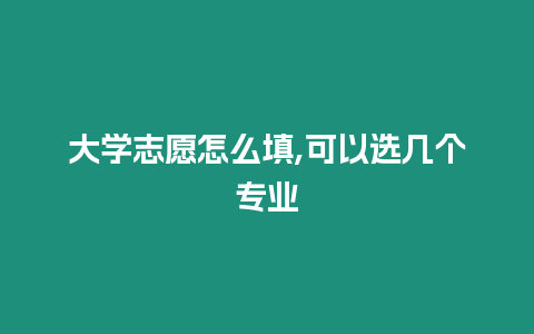 大學(xué)志愿怎么填,可以選幾個專業(yè)