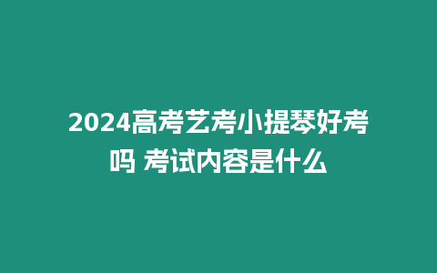 2024高考藝考小提琴好考嗎 考試內(nèi)容是什么