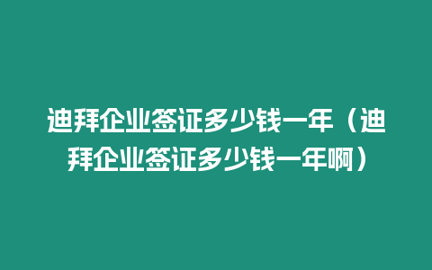 迪拜企業簽證多少錢一年（迪拜企業簽證多少錢一年啊）