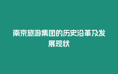 南京旅游集團的歷史沿革及發展現狀