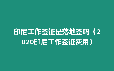 印尼工作簽證是落地簽嗎（2020印尼工作簽證費用）