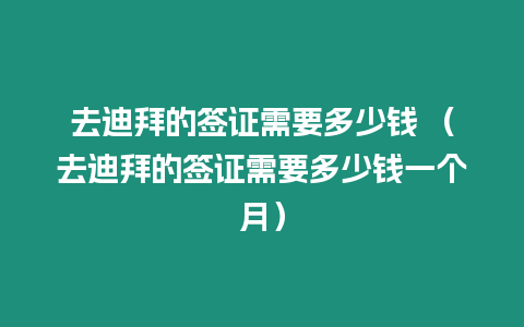 去迪拜的簽證需要多少錢 （去迪拜的簽證需要多少錢一個月）