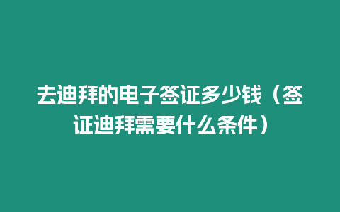 去迪拜的電子簽證多少錢（簽證迪拜需要什么條件）