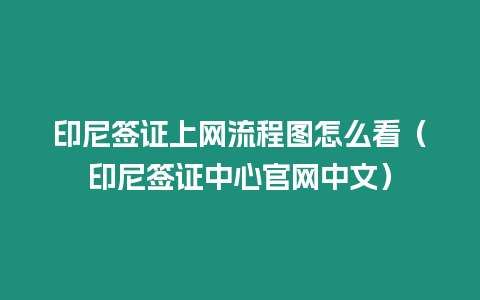 印尼簽證上網(wǎng)流程圖怎么看（印尼簽證中心官網(wǎng)中文）