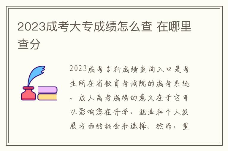 2025成考大專成績怎么查 在哪里查分