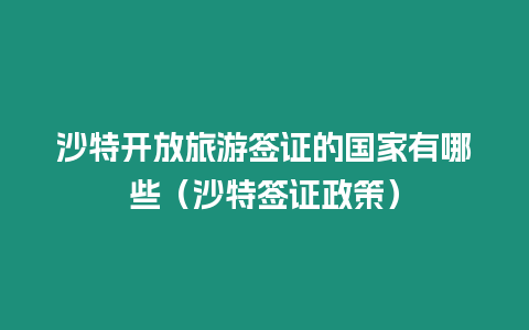 沙特開放旅游簽證的國家有哪些（沙特簽證政策）