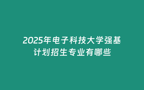 2025年電子科技大學強基計劃招生專業有哪些