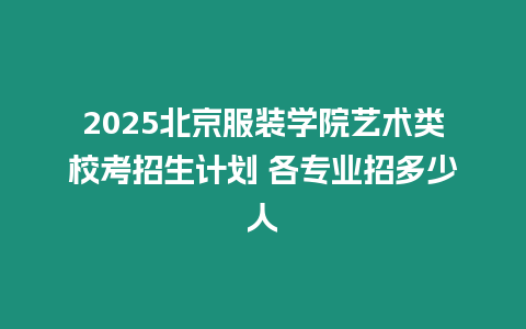 2025北京服裝學院藝術類校考招生計劃 各專業招多少人