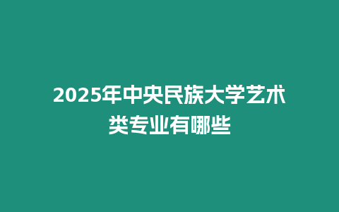 2025年中央民族大學藝術類專業有哪些