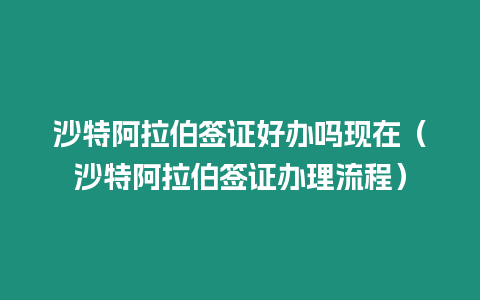 沙特阿拉伯簽證好辦嗎現(xiàn)在（沙特阿拉伯簽證辦理流程）