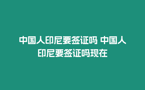 中國人印尼要簽證嗎 中國人印尼要簽證嗎現在