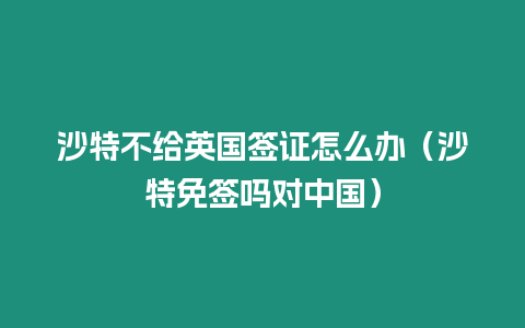 沙特不給英國簽證怎么辦（沙特免簽嗎對中國）