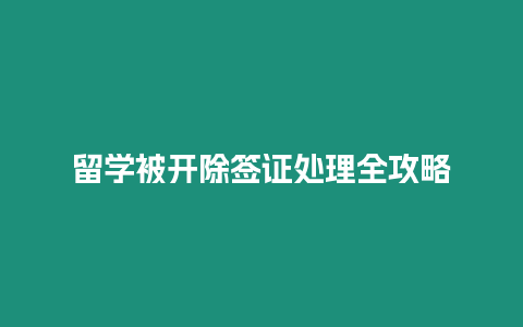 留學被開除簽證處理全攻略