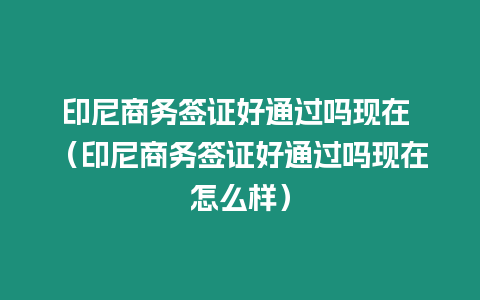 印尼商務(wù)簽證好通過(guò)嗎現(xiàn)在 （印尼商務(wù)簽證好通過(guò)嗎現(xiàn)在怎么樣）