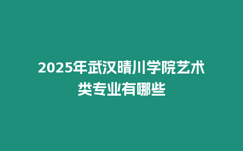 2025年武漢晴川學(xué)院藝術(shù)類專業(yè)有哪些