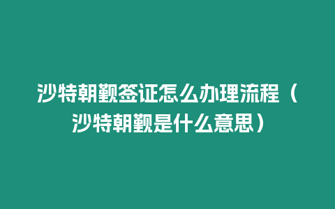 沙特朝覲簽證怎么辦理流程（沙特朝覲是什么意思）