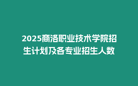 2025商洛職業技術學院招生計劃及各專業招生人數