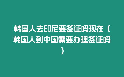 韓國(guó)人去印尼要簽證嗎現(xiàn)在（韓國(guó)人到中國(guó)需要辦理簽證嗎）