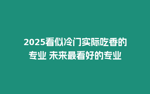 2025看似冷門實際吃香的專業 未來最看好的專業