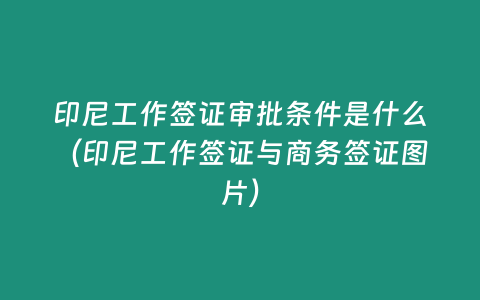 印尼工作簽證審批條件是什么（印尼工作簽證與商務(wù)簽證圖片）