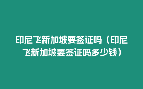 印尼飛新加坡要簽證嗎（印尼飛新加坡要簽證嗎多少錢）