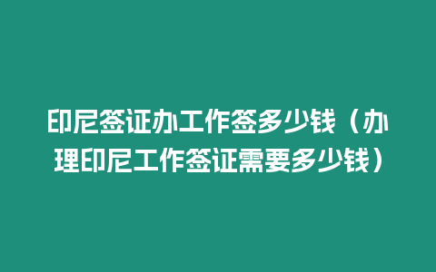 印尼簽證辦工作簽多少錢（辦理印尼工作簽證需要多少錢）