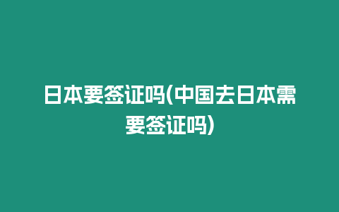 日本要簽證嗎(中國去日本需要簽證嗎)