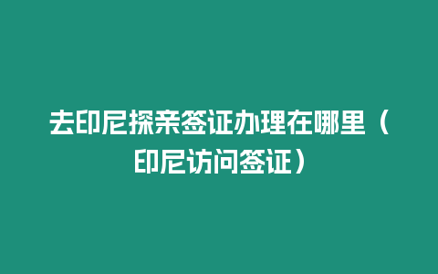 去印尼探親簽證辦理在哪里（印尼訪問簽證）