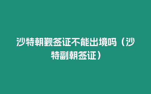 沙特朝覲簽證不能出境嗎（沙特副朝簽證）