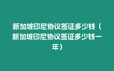 新加坡印尼協議簽證多少錢（新加坡印尼協議簽證多少錢一年）