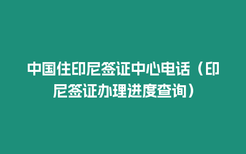 中國住印尼簽證中心電話（印尼簽證辦理進度查詢）