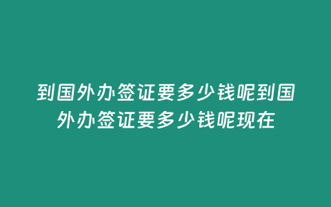 到國外辦簽證要多少錢呢到國外辦簽證要多少錢呢現在